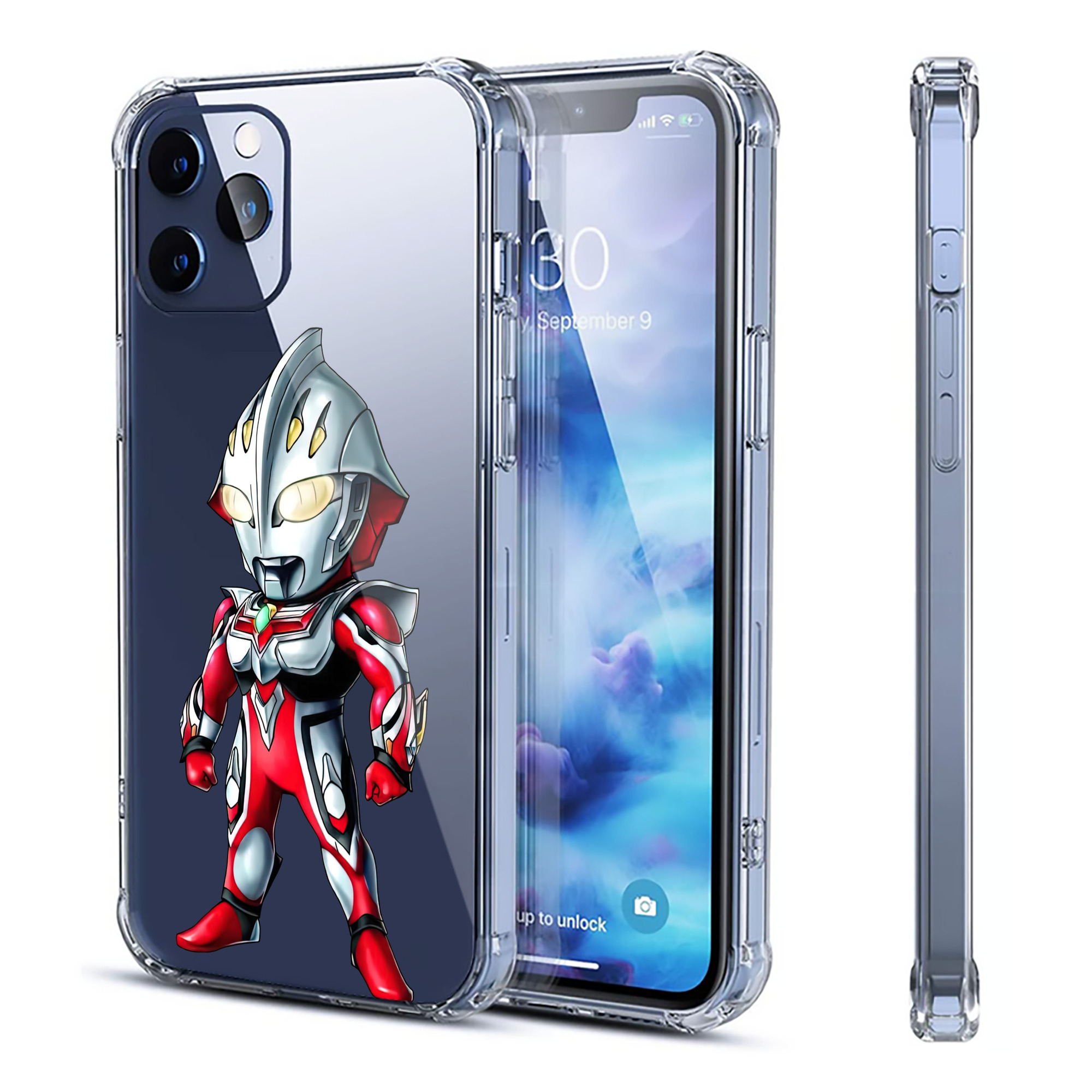 （画像用） ウルトラマン Ultraman 【iPhone 12シリーズ対応】透明スマホケース（クリアソフトケース）
